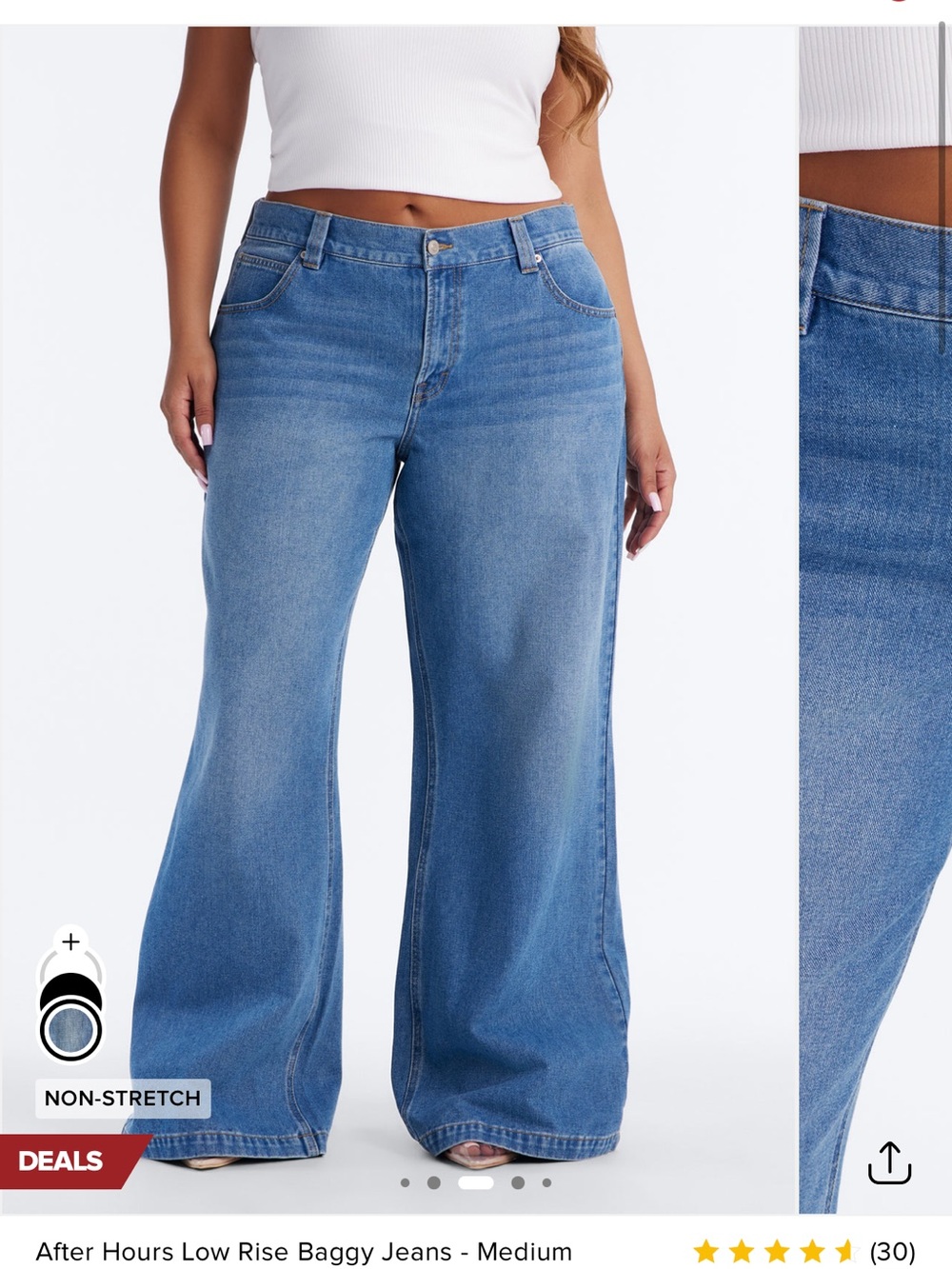 Fashion Nova Medium Blue Wide Leg Jeans - Picture 2 of 3